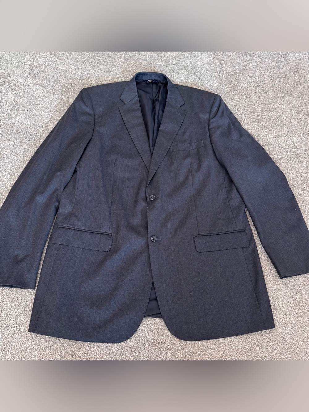 Joseph & Feiss Gold 46L Black 100% Wool Mens Blazer Sport Coat Jacket